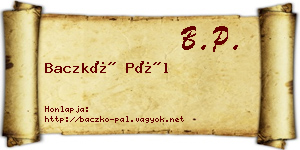 Baczkó Pál névjegykártya