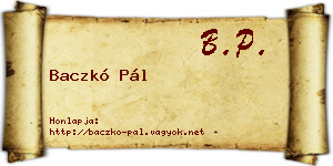 Baczkó Pál névjegykártya